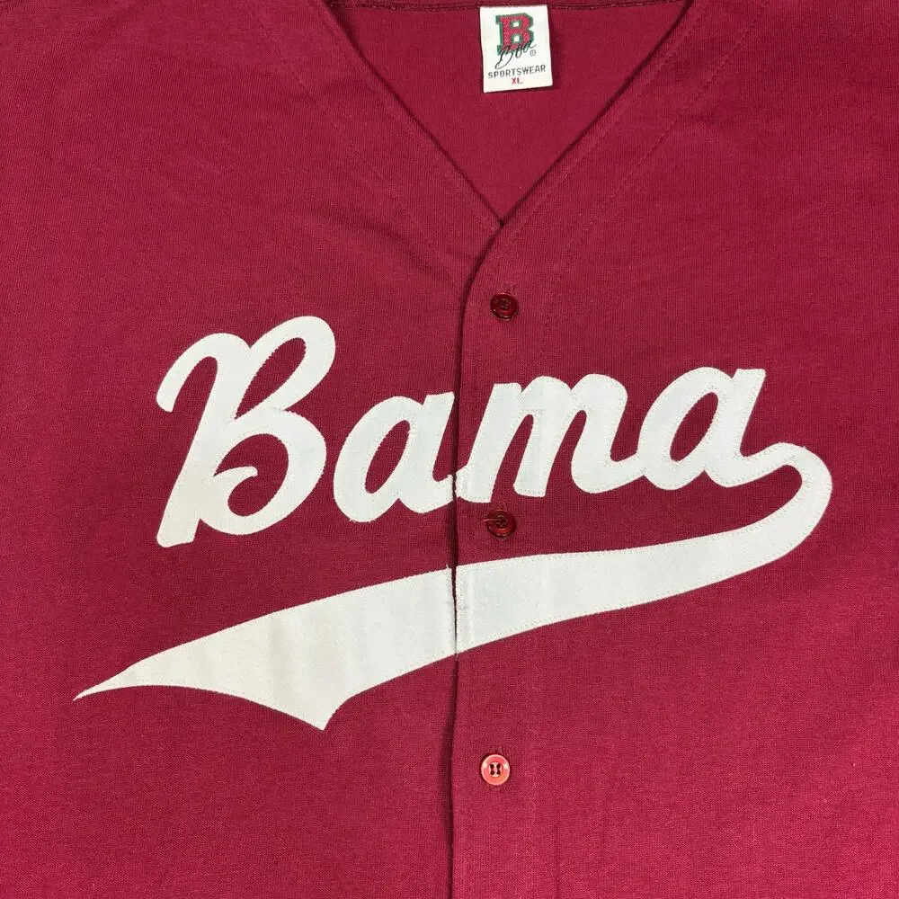 Vintage 90s Boa Sportswear Alabama Crimson Tide 'Bama' Baseball Jersey XL‎